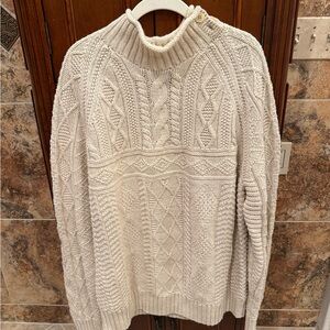 Ralph Lauren Mock Turtle Neck Cotton Fishermans Sweater